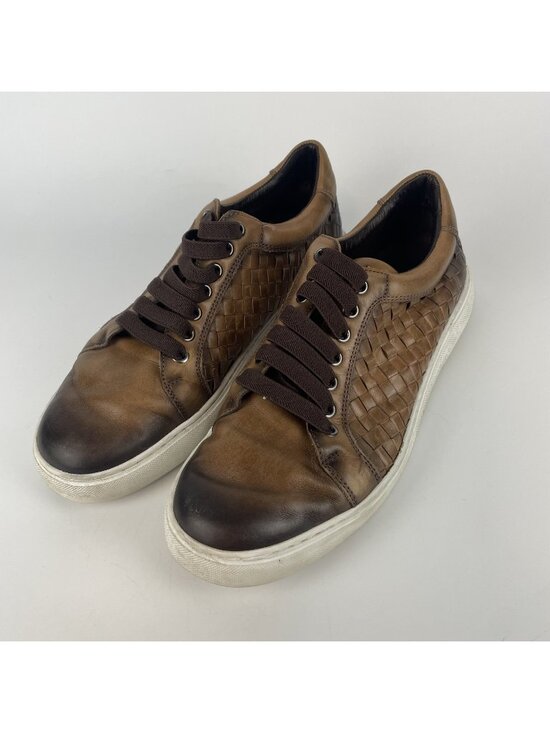 Martin Dingman Other - Martin Dingman Luxe Calfskin Leather Sneakers – Men’s 8.5M Brown Woven Style